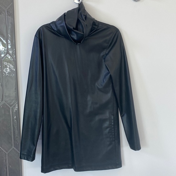 Zara | Dresses | Zara Faux Leather Turtleneck Mini Dress | Poshmark